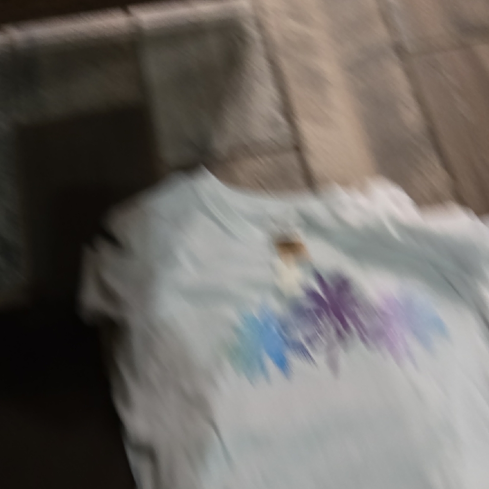 Victoria's Secret Short Sleeve Tee - White with Purple and Blue Design